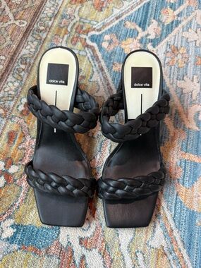 Dolce Vita Women's Black Braided Strap heels